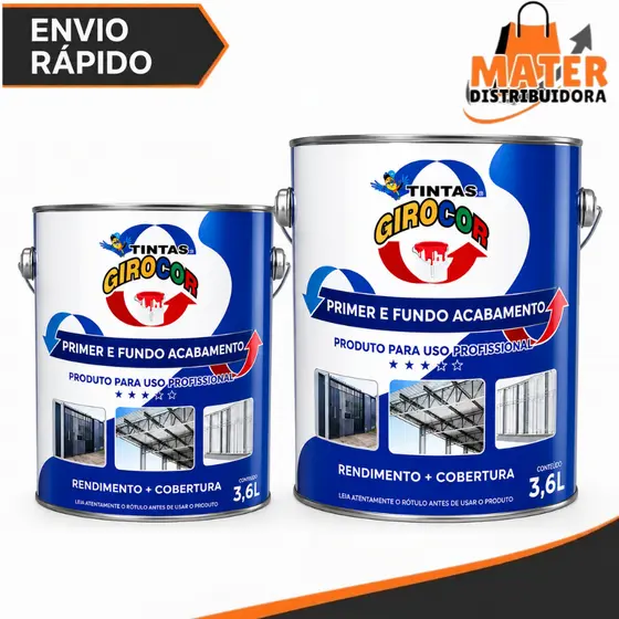 Zarcão Primer Fundo Preparador 3,6l ou 900ml  Litros Cinza