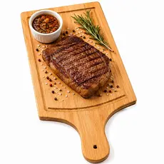 Tábua de Carne Rústica Eucalipto Cabo Esculpido de Corte em Madeira Tábua para Carne Churrasco Cozinha Resistente