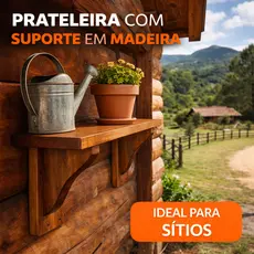Prateleira de Madeira Rústica com Suporte Decorativo 50 cm Ideal para Sala, Quarto, Cozinha e Banheiro e decoraçoes