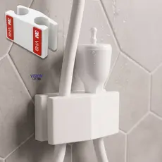 Suporte Encaixe Duplo Mangueirinha Chuveirinho Ducha Banheiro Adesivo Banheiro Fita Dupla Face 3m Universal
