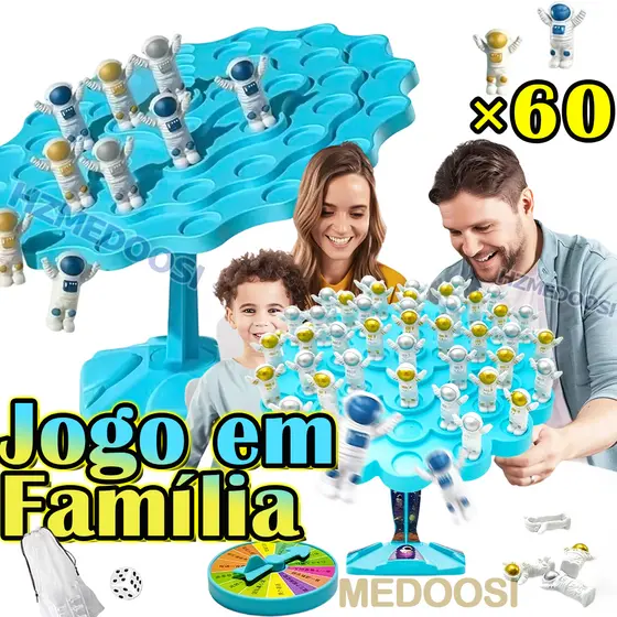 Equilíbrio Astronauta Jogo de Mesa Empilhamento com Música, Tabuleiro Espacial Infantil Educação Interação Pai-Filho