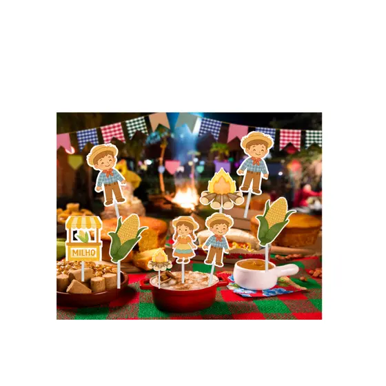 Kit 35 toppers para doces festa junina/  Topper para docinhos /Decoração festa junina - Enfeites juninos