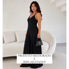 Macacão Feminino Longo Elegante Pantalona Slim e Plus Size Alcinha Decote V Social Alfaiataria Duna Festas Casamentos