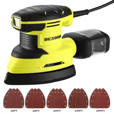 Lixadeira Orbital 240w Real Triangular Elétrica Professional 13000rpm Autossucção Com 15 Lixas E Coletor De Pó Desoon
