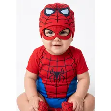 Body  Bebe Homem-Aranha Infantil Menino 100% Algodão Mêsversário Fantasia Infantil