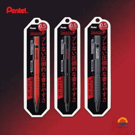Pentel Smash Lapis Mecanico Pack/0.3mm 0.5mm/Com Grafite e Borracha/3 Cores/Japan/6 Variantes