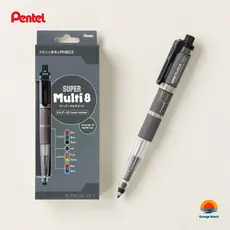 Pentel Super Multi 8 XPH803/ST 2 Versoes/8 em 1 Esferografica+Cor+Lapis/Corpo ou Kit/Japao