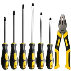 Kit Ferramentas 7 Peças Chave de Fenda Philips e Alicate Universal 8 Pol