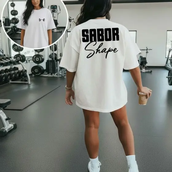 Camiseta Camisa 100% Algodão Oversized Blusa Meme Treino Academia Fitness Sabor Energético Shape