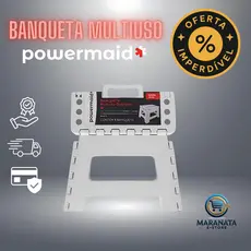 Banqueta Dobrável Multiuso Powermaid Premium – Compacta, Antiderrapante e Suporta Até 150 kg