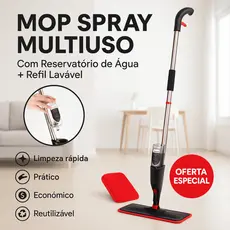 Mop Spray Esfregão Multiuso Powermaid com Reservatório de Água e Refil Lavável