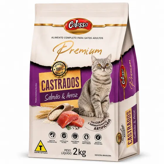 Ração Colosso Premium Gato Castrado 2 Kg Salmão