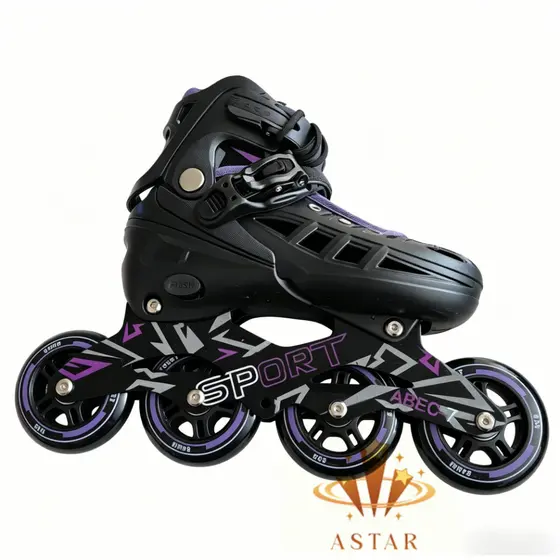 Patins Roller Inline De 4 Rodas Reto Preto Boa Qualidade 33-42 Professional