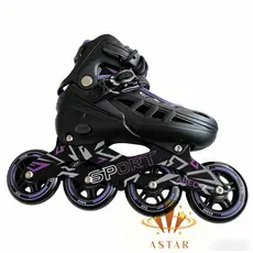 Patins Roller Inline De 4 Rodas Reto Preto Boa Qualidade 33-42 Professional