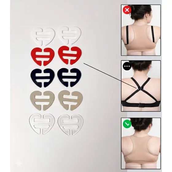 Clip para alças de sutiã Kit com Clips para juntar alças Modelo Coração zfit
