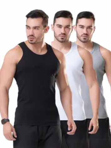 Kit 3 Regata Masculina Básica Canelada