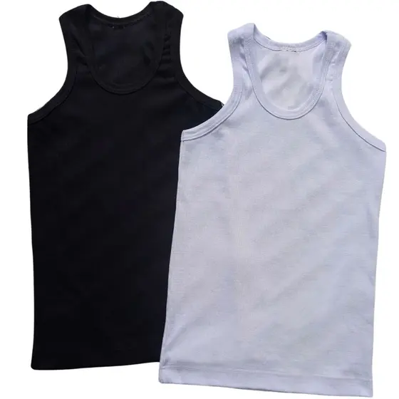 Kit 2 Regata Canelada Masculina Americana Camiseta Básica Modelo Americano Camisa Academia