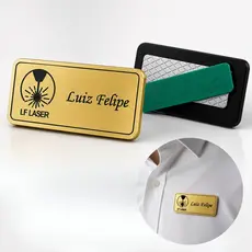 Broche Crachá Botton Personalizado Magnético Acrilico Espelhado Escovado Com Logo