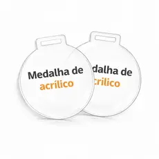 Kit Medalhas em Acrílico Transparente Redonda Lisa Cristal