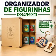 Caixa Porta Álbum Branco da Copa Do Mundo Personalizado 2026 em Mdf