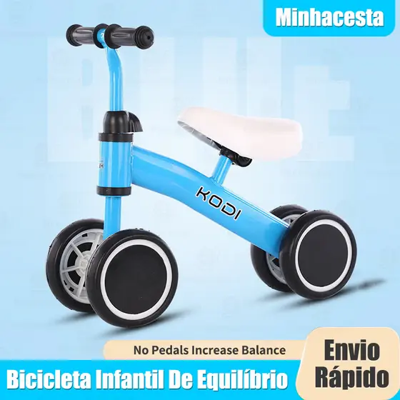 Bicicleta Infantil De Equilíbrio Sem Pedal Balanço Andador Infantil 4 Rodas Para Crianças P14