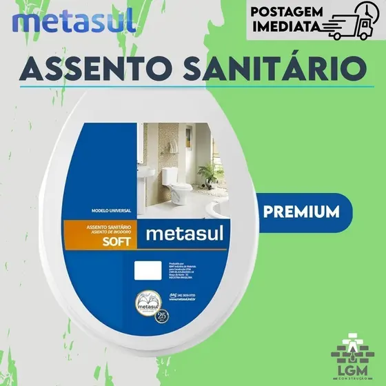 Assento Sanitário Universal Tampa Vaso Oval Redondo Sfot Metasul P/ Vasos Deca Celite Icasa Incepa