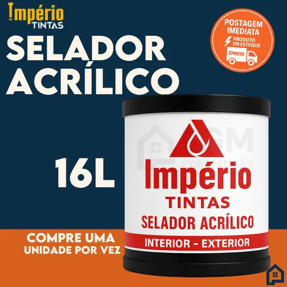 Selador Acrílico Profissional De Parede Branco 16 Litros Império - Exterior e Interior