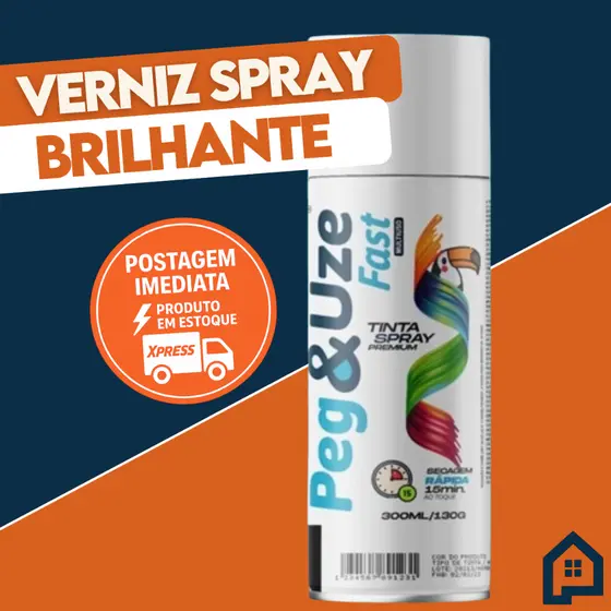 Tinta Spray Uso Geral 300ML Verniz Incolor Tekbond Secagem Rápida