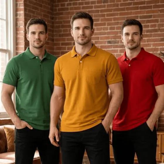 Kit 2 Camiseta Polo Masculina Premium com Bolso Bordado Modelagem Moderna Ideal para Trabalho Lazer