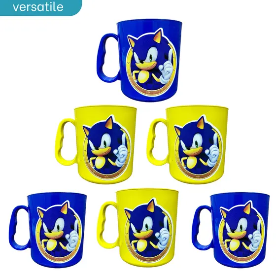 Canecas adesivadas SONIC 440ml Para Festa lembrancinhas Presentes Aniversários Sonic