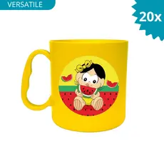 Kit 20 Canecas de Plástico 440ml Adesivadas Magali Baby Turma da Monica para Festas e Lembrancinhas