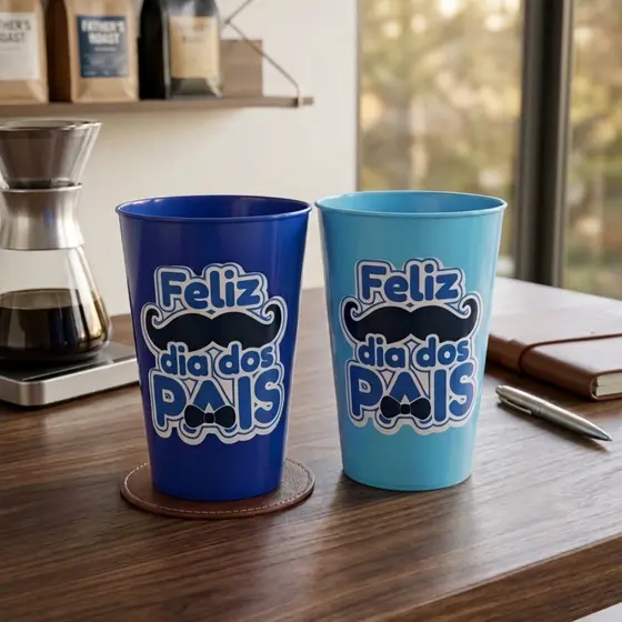 Kit até 50 Copos Adesivados Dia dos Pais lembrancinha eventos presente para festas escolas