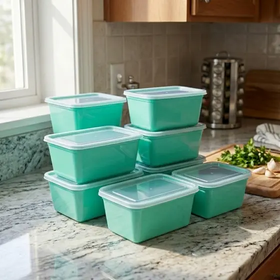 Kit 10 Potes Marmitas 1L 1kg Tampa Color -> BPA FREE Vasilhas Freezer Microondas banho maria lavavel