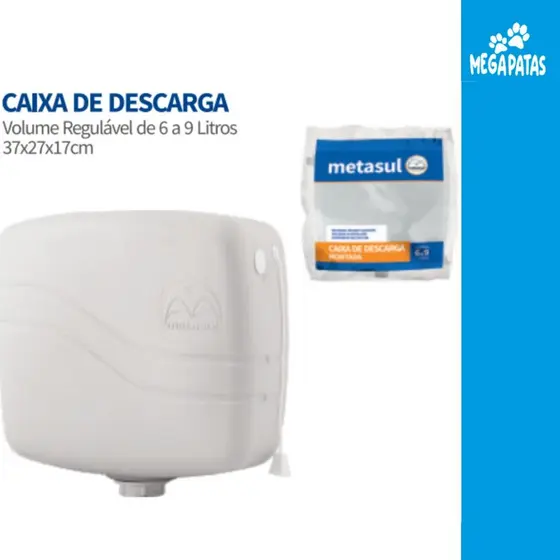 Caixa De Descarga Plástica 6-9 Litros - Metasul - Branca