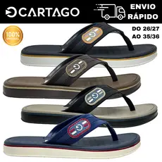 Chinelo Dedo Cartago Paris INF 12468 Original, Prático e Seguro para Crianças com Palmilha Anatômica