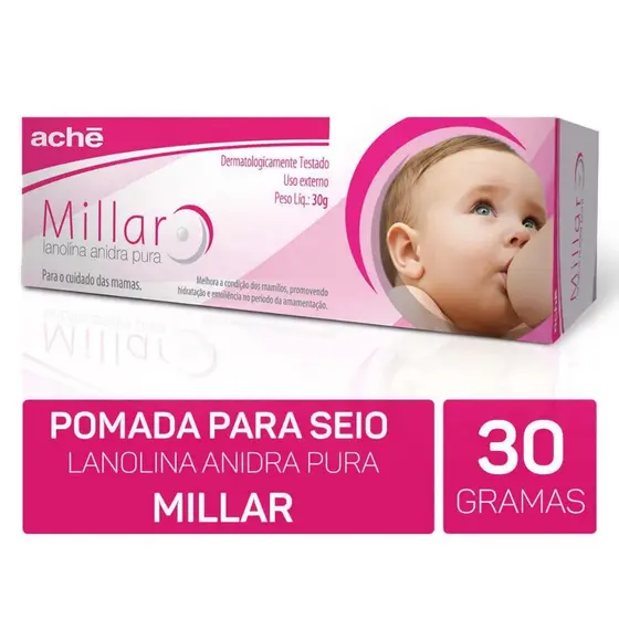 Millar Pomada 30g Hidratação e Alívio de Rachaduras na Amamentação