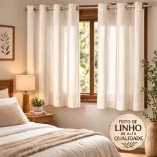 Cortina de Linho Rústico Para Sala Quarto Escritório Cozinha 2,00 x 1,40m
