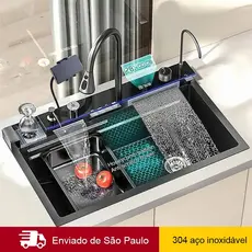Kit Cuba Gourmet Para Cozinha Com torneira 360 graus Pia Inox 304  Pia Inteligente Premium Completa
