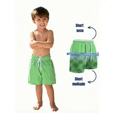 Short Infantil Masculino Tactel Premium Short Mágico Secagem Rápida Praia Piscina