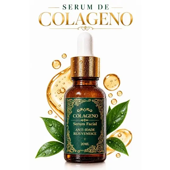 Anti-Idade Sérum Facial de Colágeno Hidrolisado Suaviza Linhas de Expressão Devolve Elasticidade e Firmeza