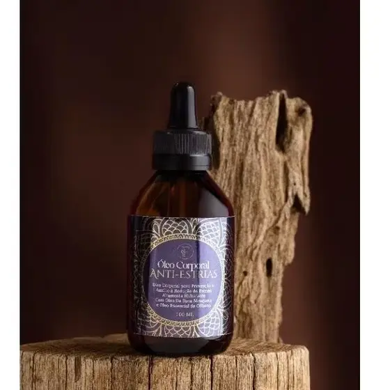 Óleo Antiestrias Natural com Rosa Mosqueta e Óleo Essencial de Olíbano Tratamento de Estrias e Prevenção Nutrição Pele
