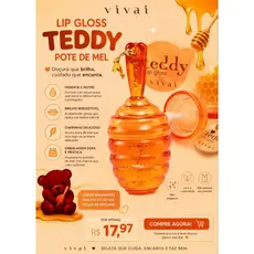 LIP GLOSS VIVAI POTE DE MEL ou URSINHO CHAVEIRO TEDDY