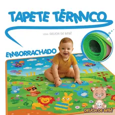 TAPETE ATIVIDADES P/ BEBÊ TÉRMICO ATIVIDADE EDUCATIVA IMPERMEÁVEL DOBRÁVEL 1.20X90 TATAME