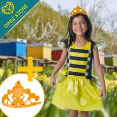Fantasia Infantil Abelhinha com Tiara Festa Halloween Carnaval