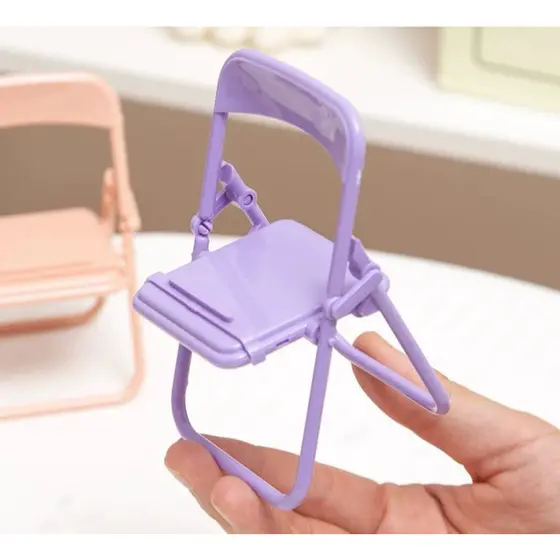 Mini Suporte Para Celular Cadeira Formato Dobrável Apoio