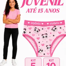 Kit Calçolinha Juvenil cós alto Menina Moça em Algodão com Forro 100% algodao