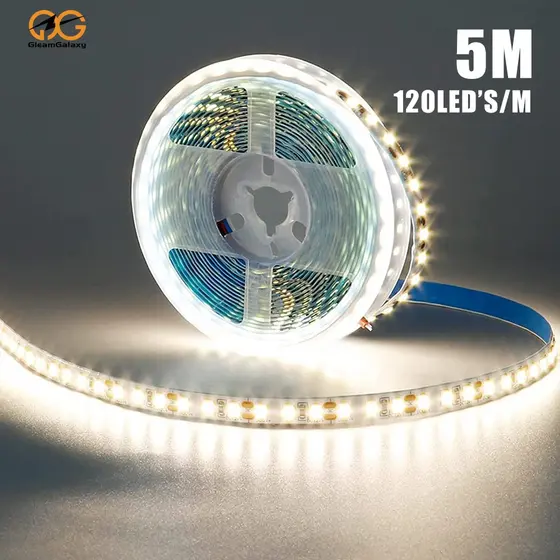 Fita LED 120LEDs/m 3528 12V 5 Metros 3 Cor（Quente/Fria/Neutra) Dupla Face Autocolante Luz Forte
