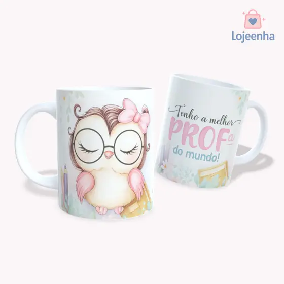 Caneca Professora Coruja - Presente Professora - Dia dos Professores - Caneca Coruja - Presente Professora