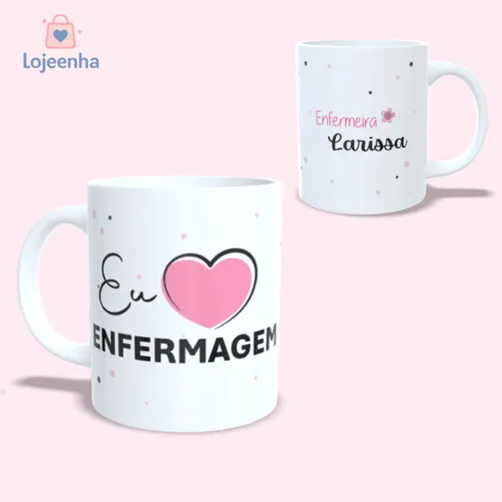 Caneca Personalizada Profissões - Enfermagem - RH - Psicologia - Nutrição - Fisio - Fono - Professora - T.I. - Personal