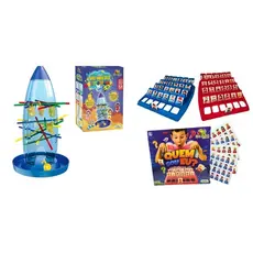 Combo Com 2 Super Jogos (Jogo Quem Sou Eu+Tira Vareta Cai Astronauta)Presente Criança